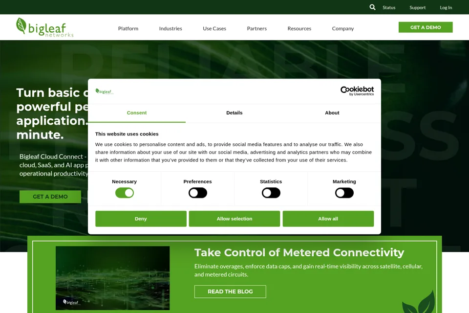 Aperçu de la landing page