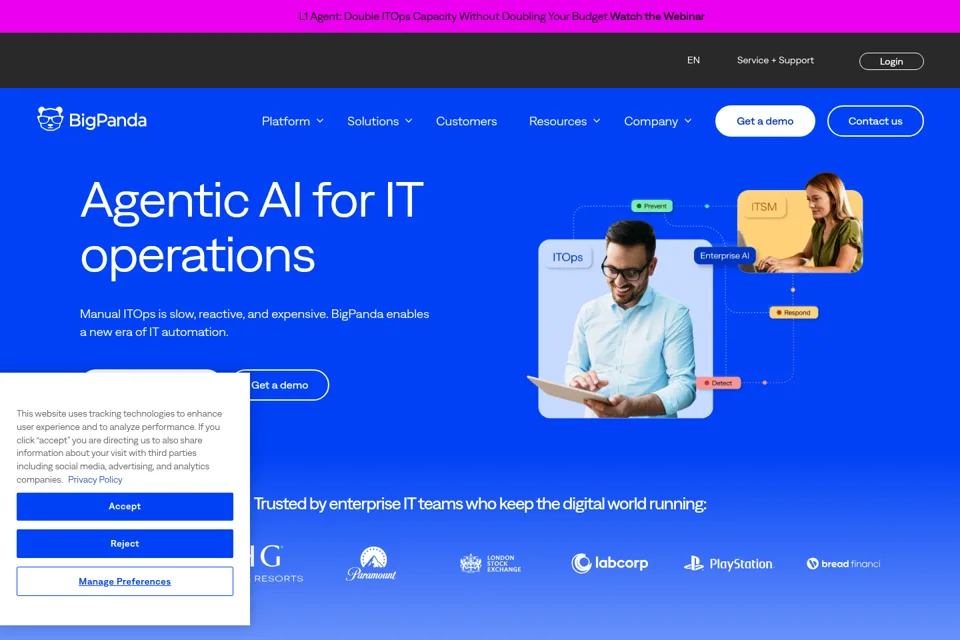 Aperçu de la landing page