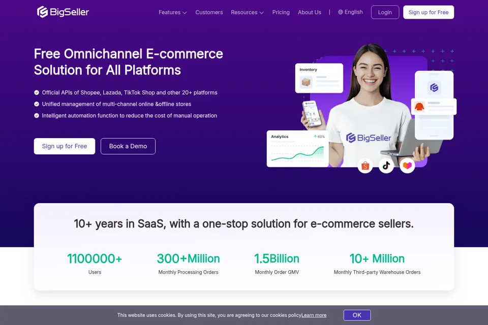 Aperçu de la landing page