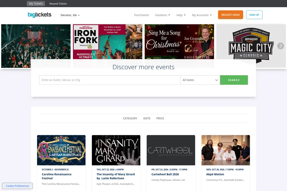 Aperçu de la landing page