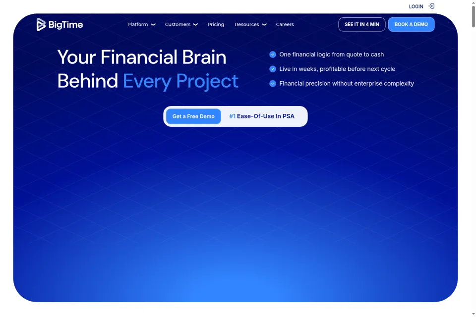 Aperçu de la landing page
