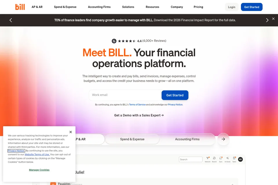 Aperçu de la landing page