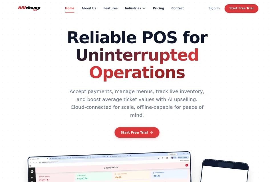 Aperçu de la landing page