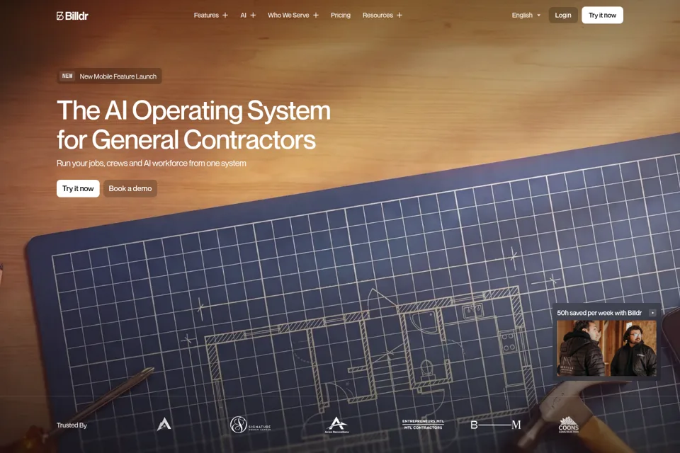 Aperçu de la landing page