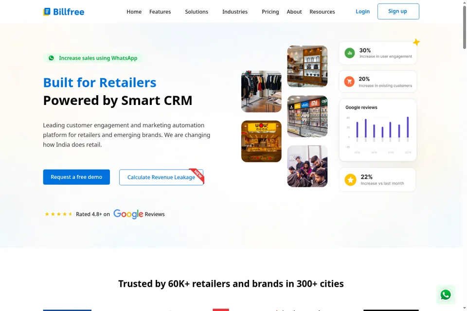 Aperçu de la landing page