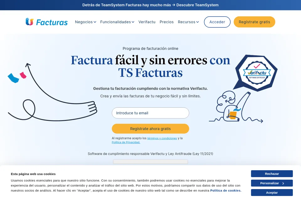 Aperçu de la landing page