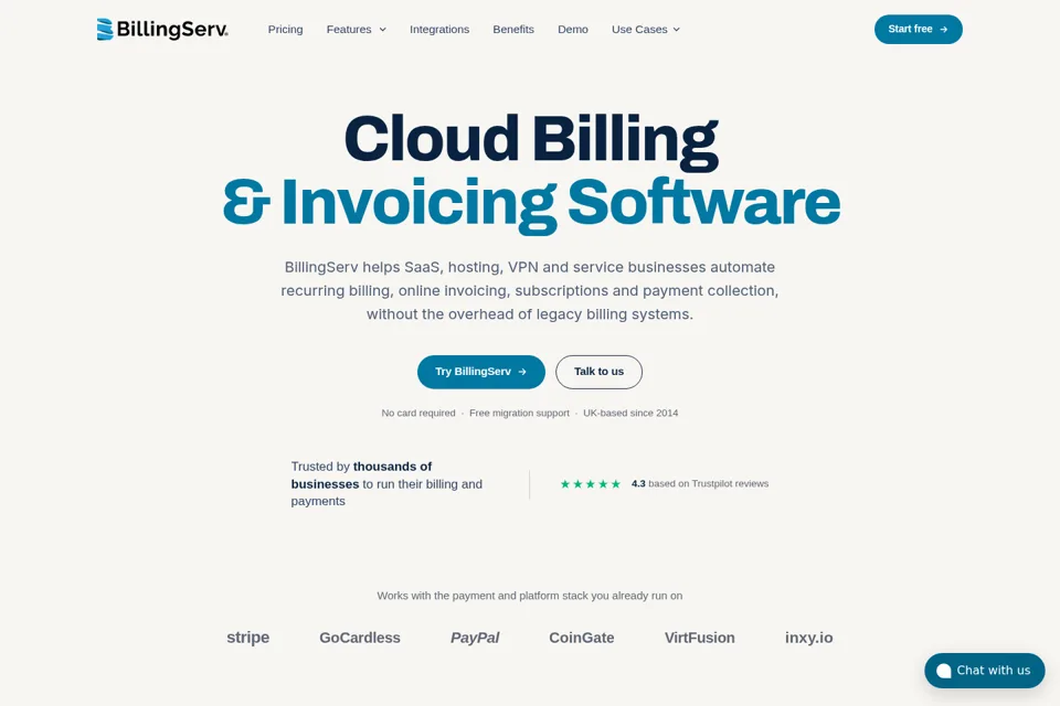 Aperçu de la landing page