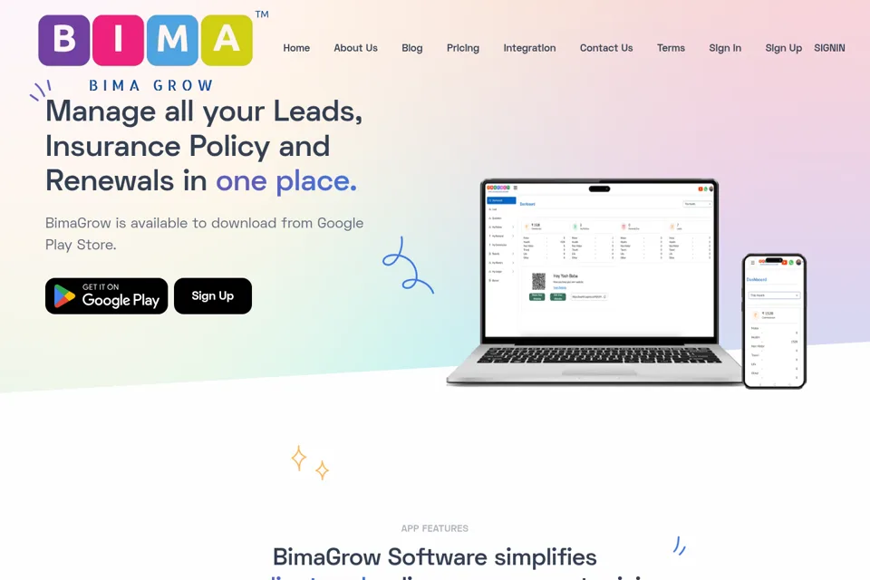 Aperçu de la landing page