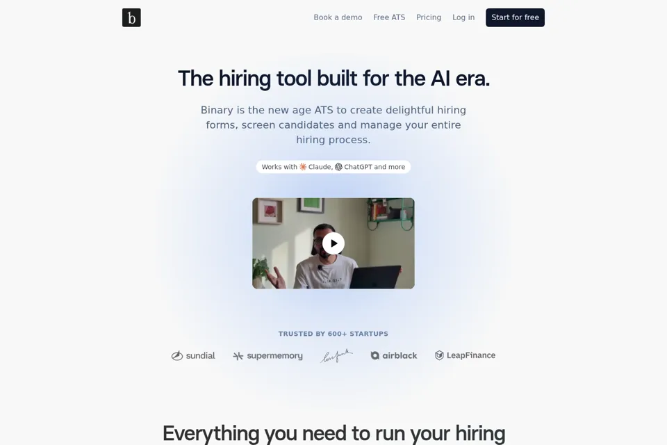Aperçu de la landing page