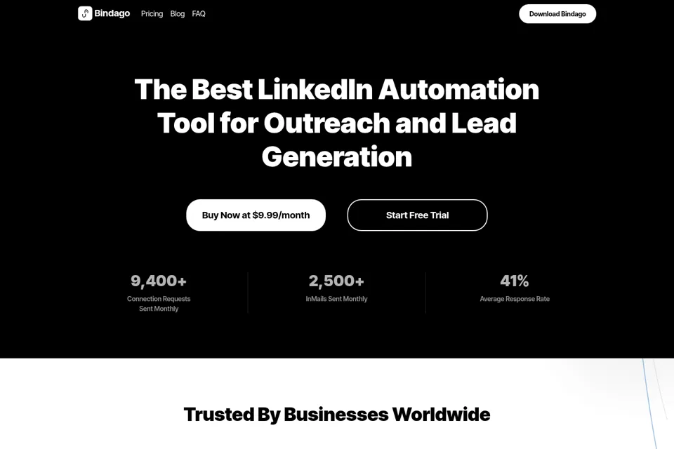 Aperçu de la landing page
