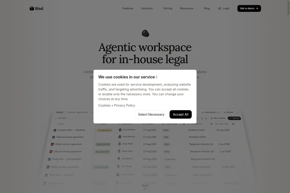 Aperçu de la landing page
