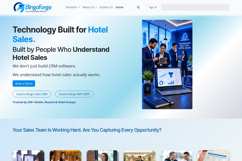 Aperçu de la landing page
