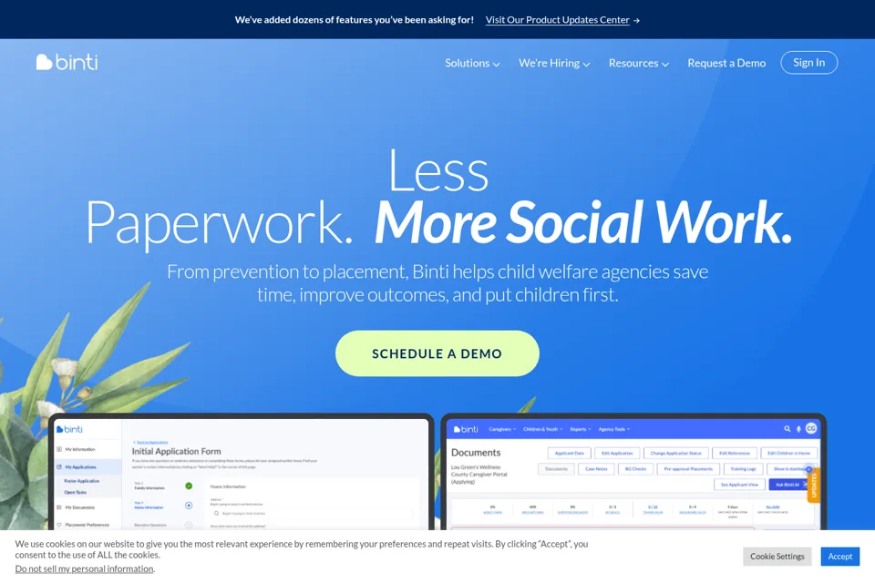 Aperçu de la landing page