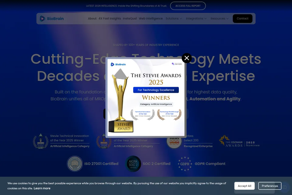 Aperçu de la landing page