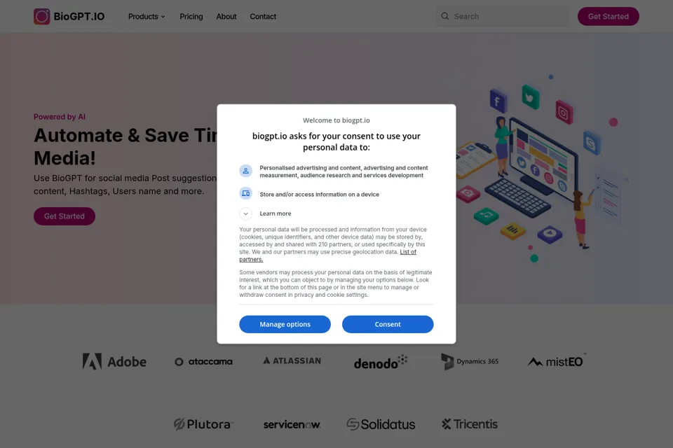 Aperçu de la landing page