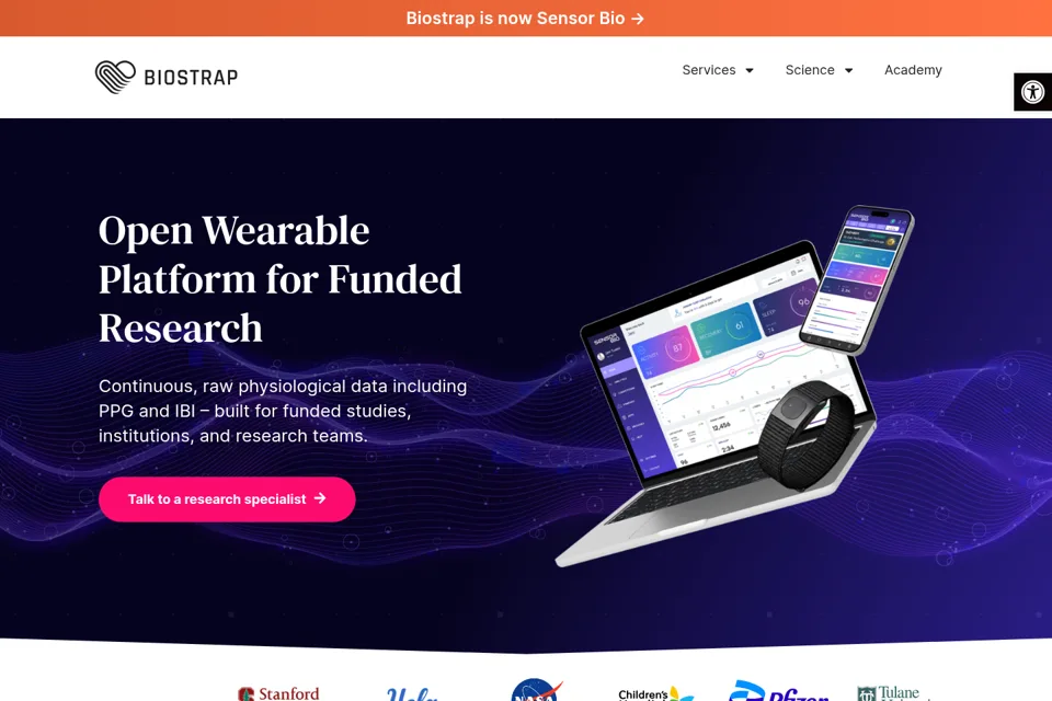 Aperçu de la landing page