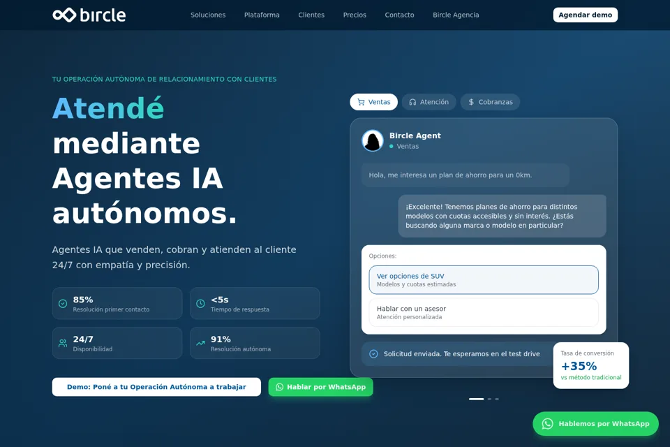 Aperçu de la landing page