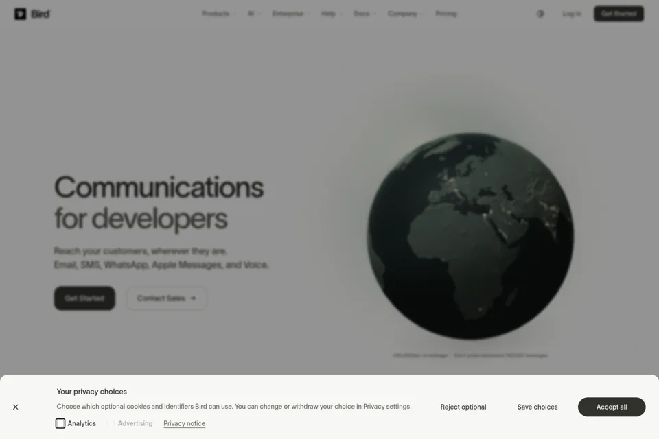 Aperçu de la landing page
