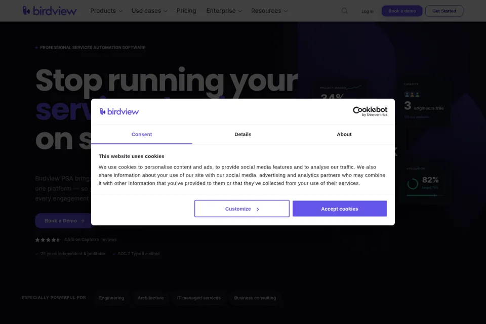 Aperçu de la landing page