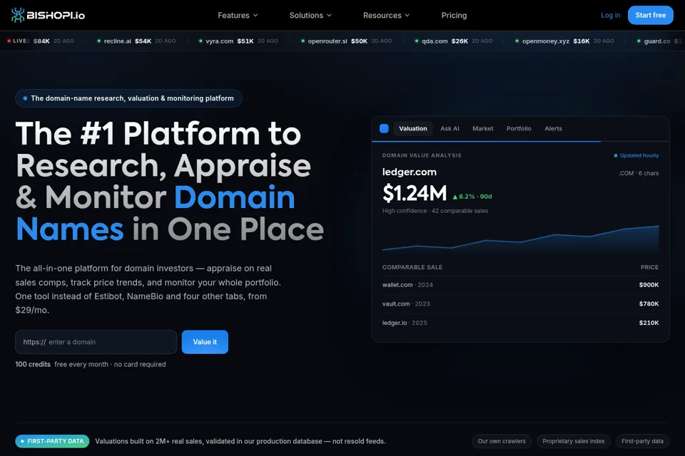 Aperçu de la landing page