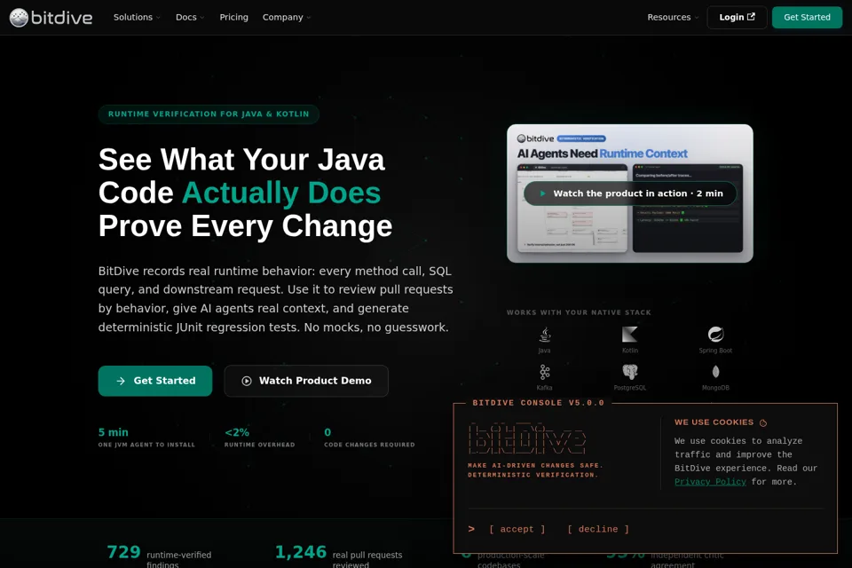 Aperçu de la landing page