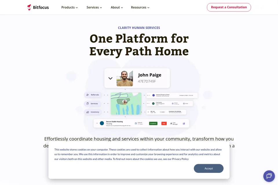Aperçu de la landing page