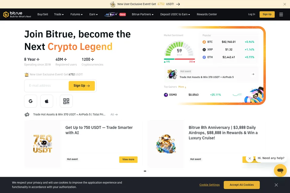 Aperçu de la landing page