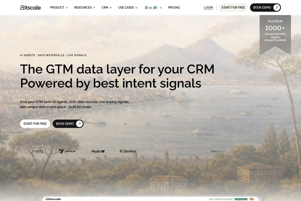 Aperçu de la landing page