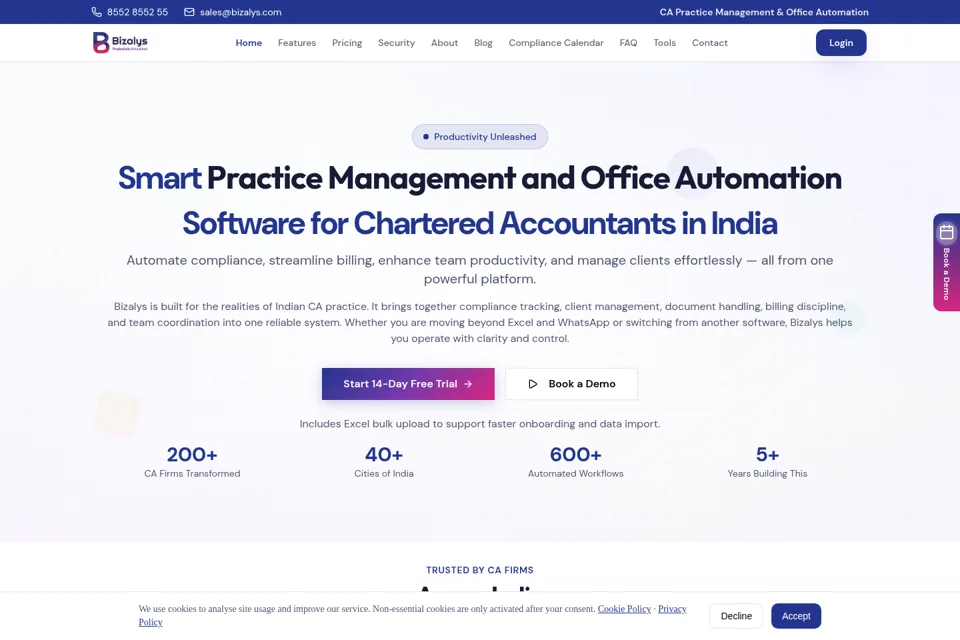 Aperçu de la landing page