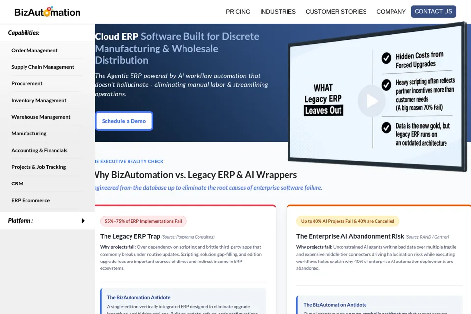 Aperçu de la landing page