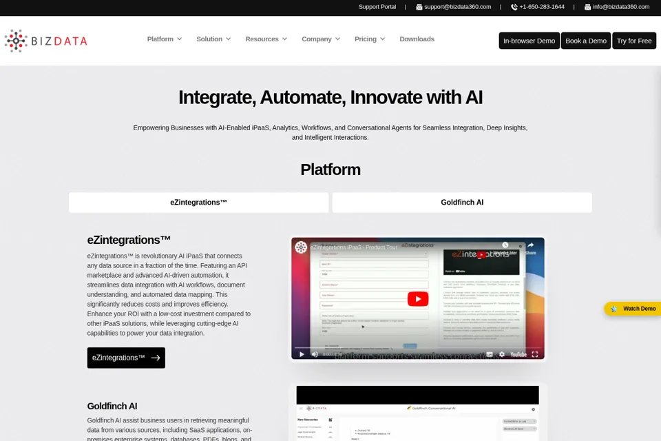 Aperçu de la landing page