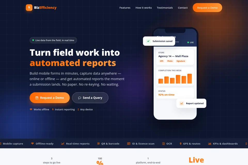 Aperçu de la landing page