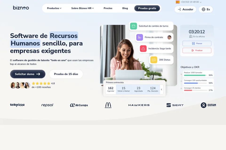 Aperçu de la landing page
