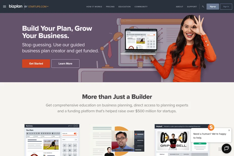 Aperçu de la landing page
