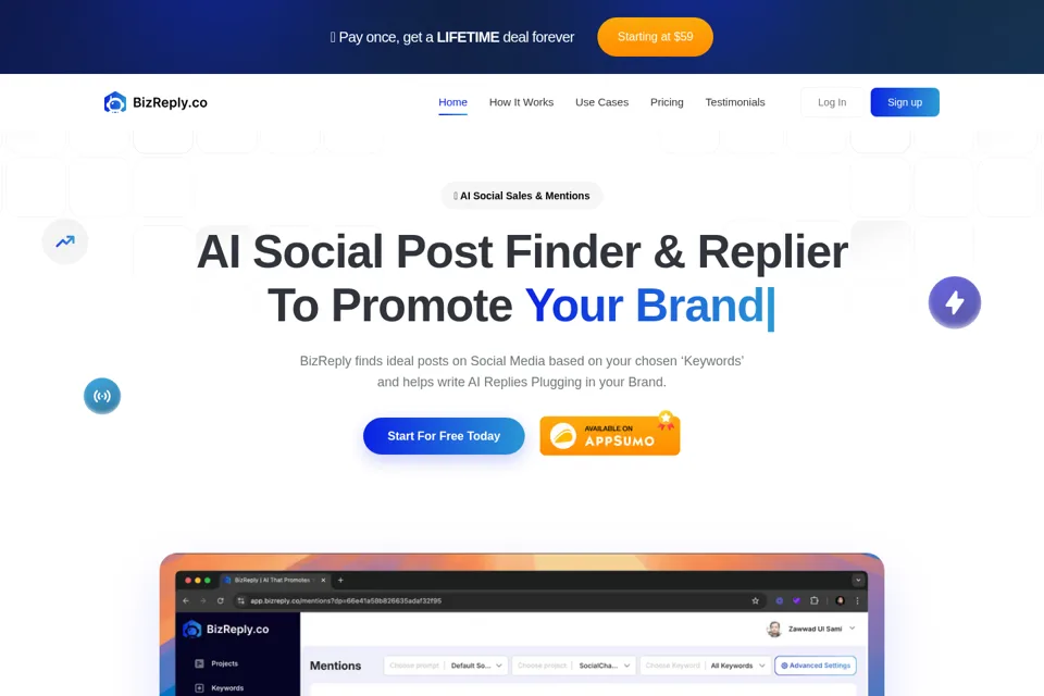 Aperçu de la landing page