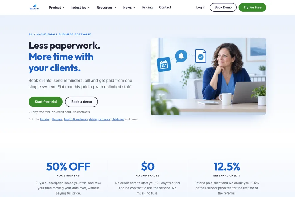 Aperçu de la landing page