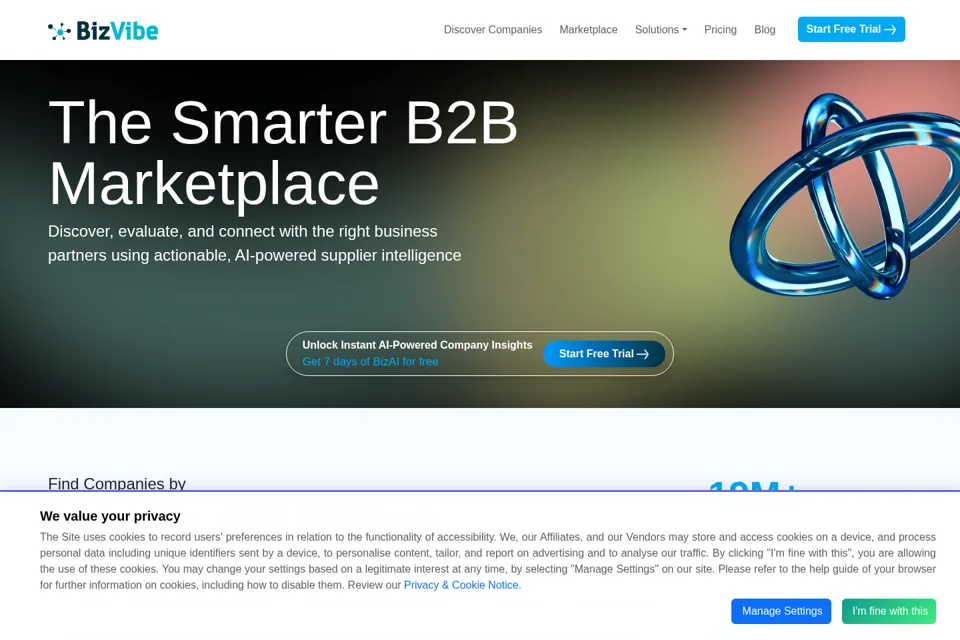 Aperçu de la landing page