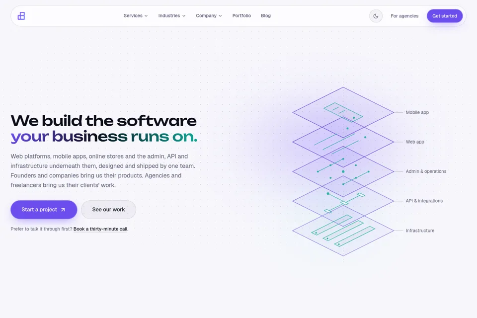 Aperçu de la landing page