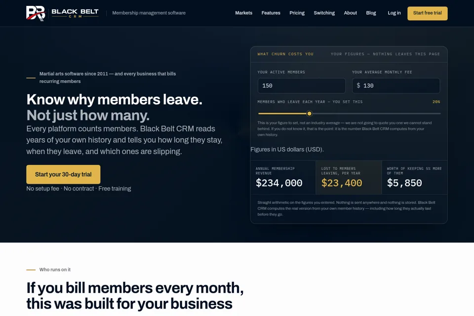 Aperçu de la landing page