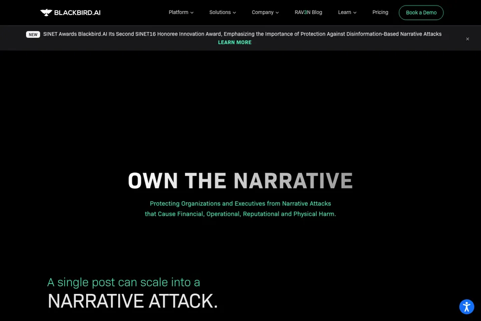 Aperçu de la landing page
