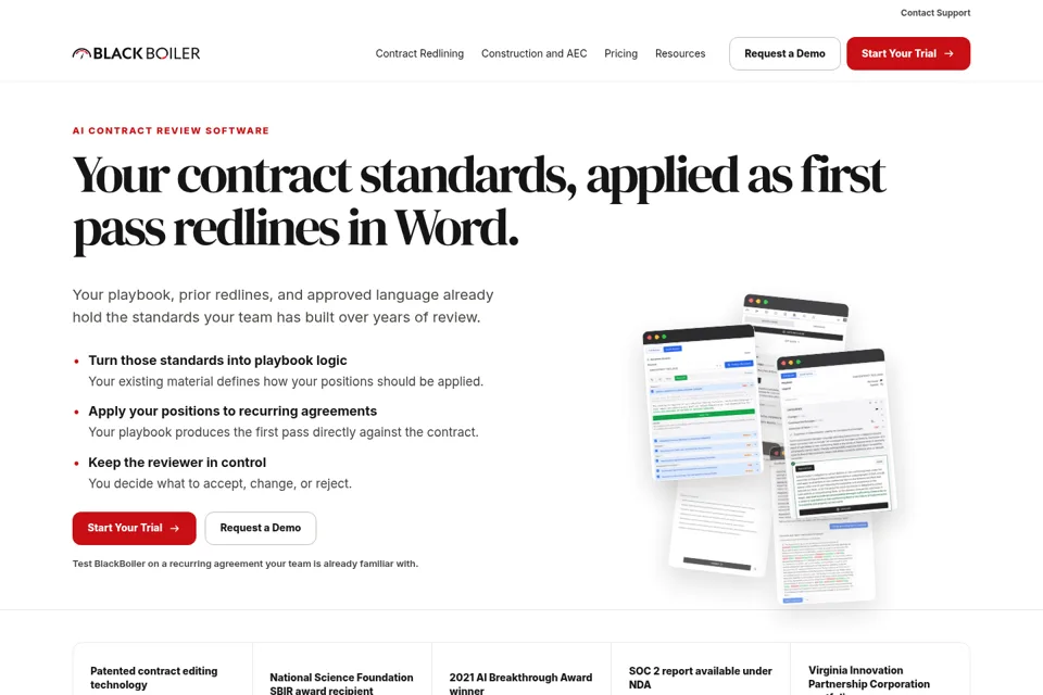 Aperçu de la landing page
