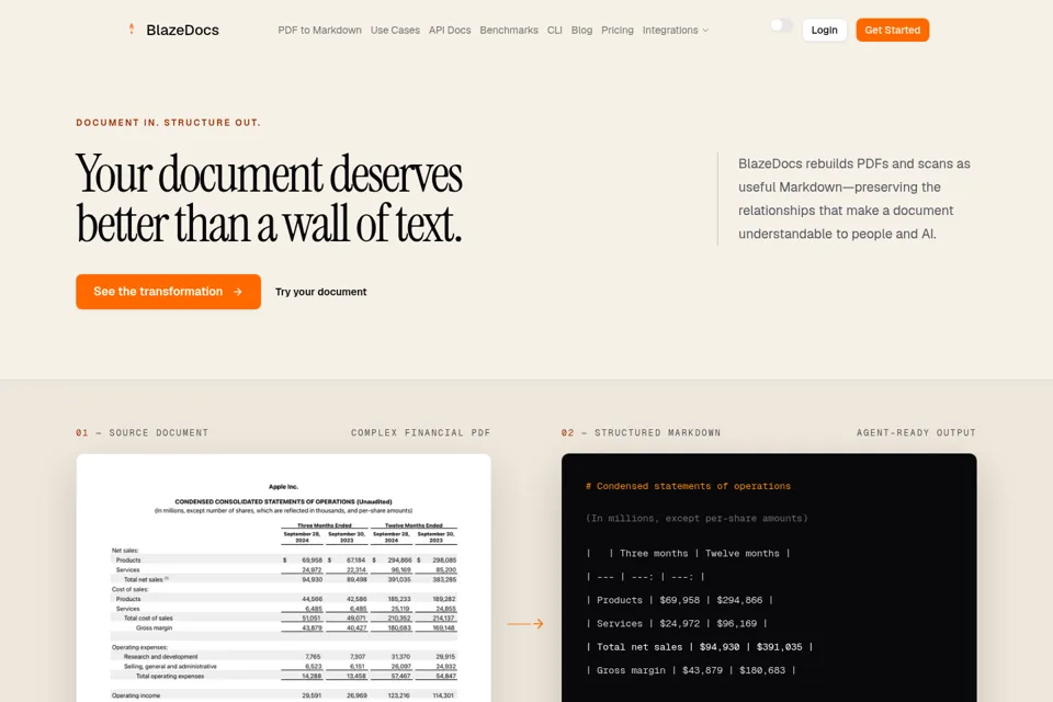 Aperçu de la landing page