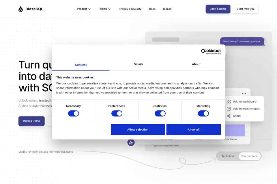 Aperçu de la landing page