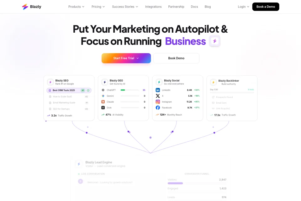 Aperçu de la landing page