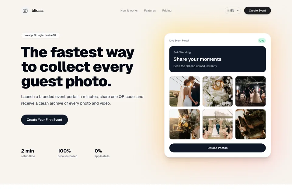Aperçu de la landing page