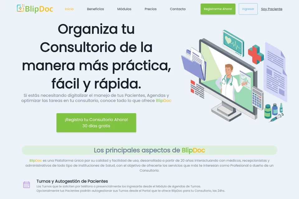 Aperçu de la landing page