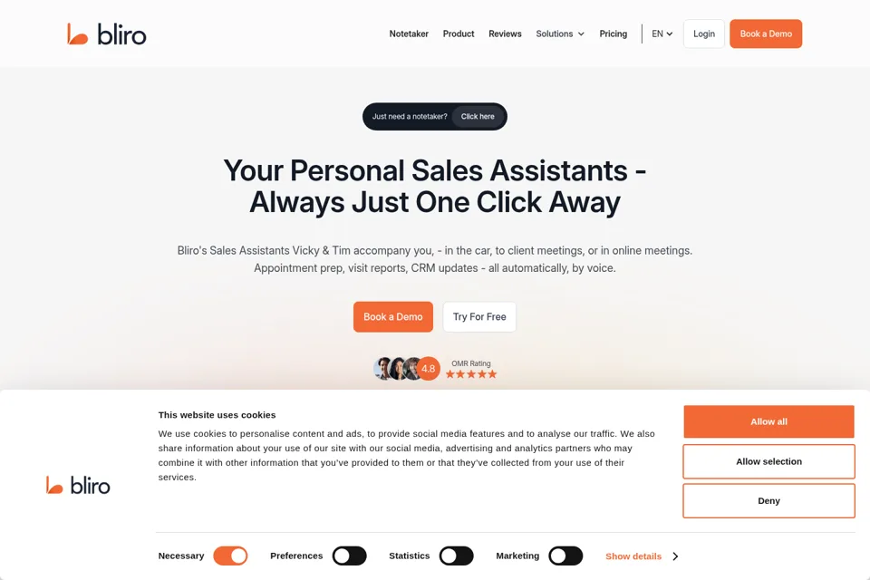 Aperçu de la landing page