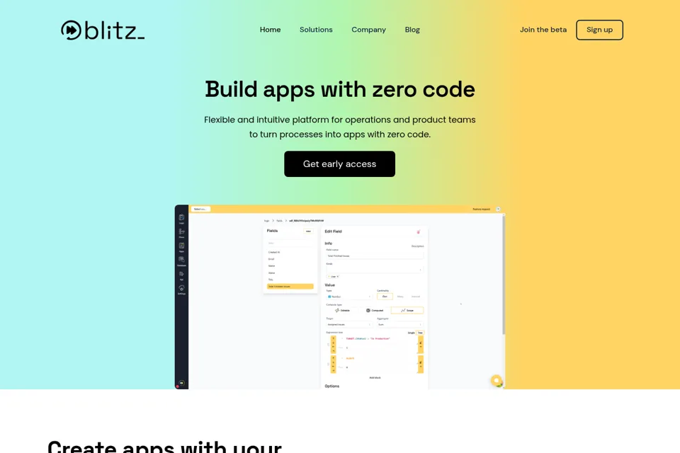 Aperçu de la landing page