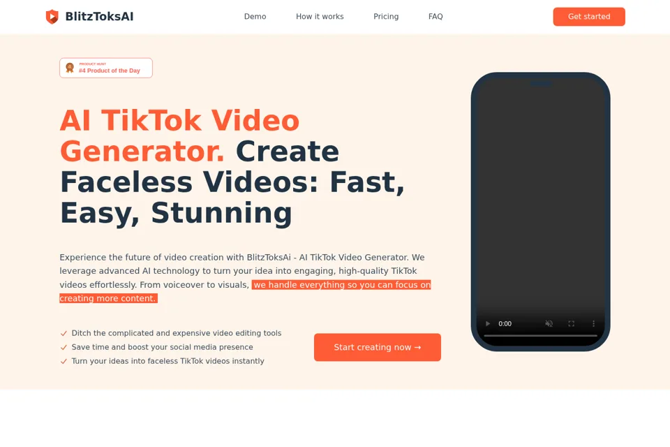 Aperçu de la landing page