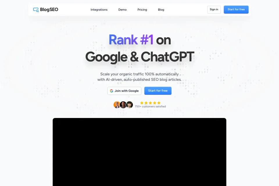 Aperçu de la landing page